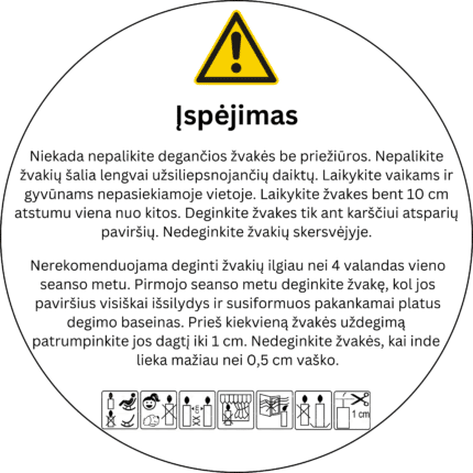 Žvakės priežiūros lipdukas, 50 mm