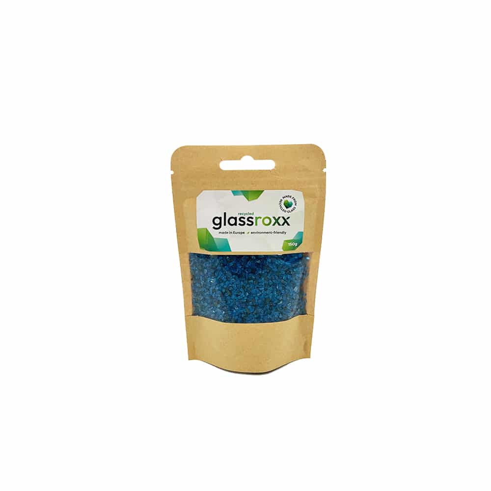 GlassRoxx-Jesmonite-spalvotos-stiklo-granules-is-perdirbto-stiklo-granules-glass-rock-CraftShop-Krevo-CraftSklep-sodri mėlyna-blue