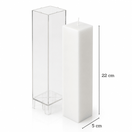Plastikinė forma kvadratinei žvakei, 50 × 50 × 220 mm