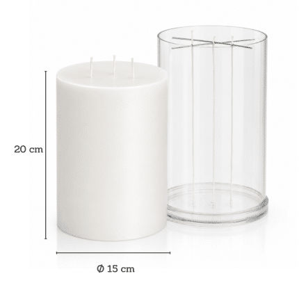 Didelė plastikinė forma cilindrinei 3 dagčių žvakei, Ø 150 × 200 mm